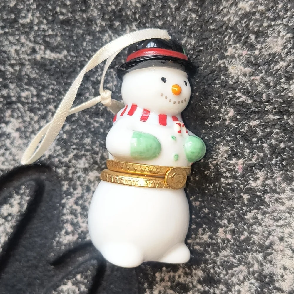 Hallmark Keepsake Ornament Porcelain Snowman Hinged Box 3